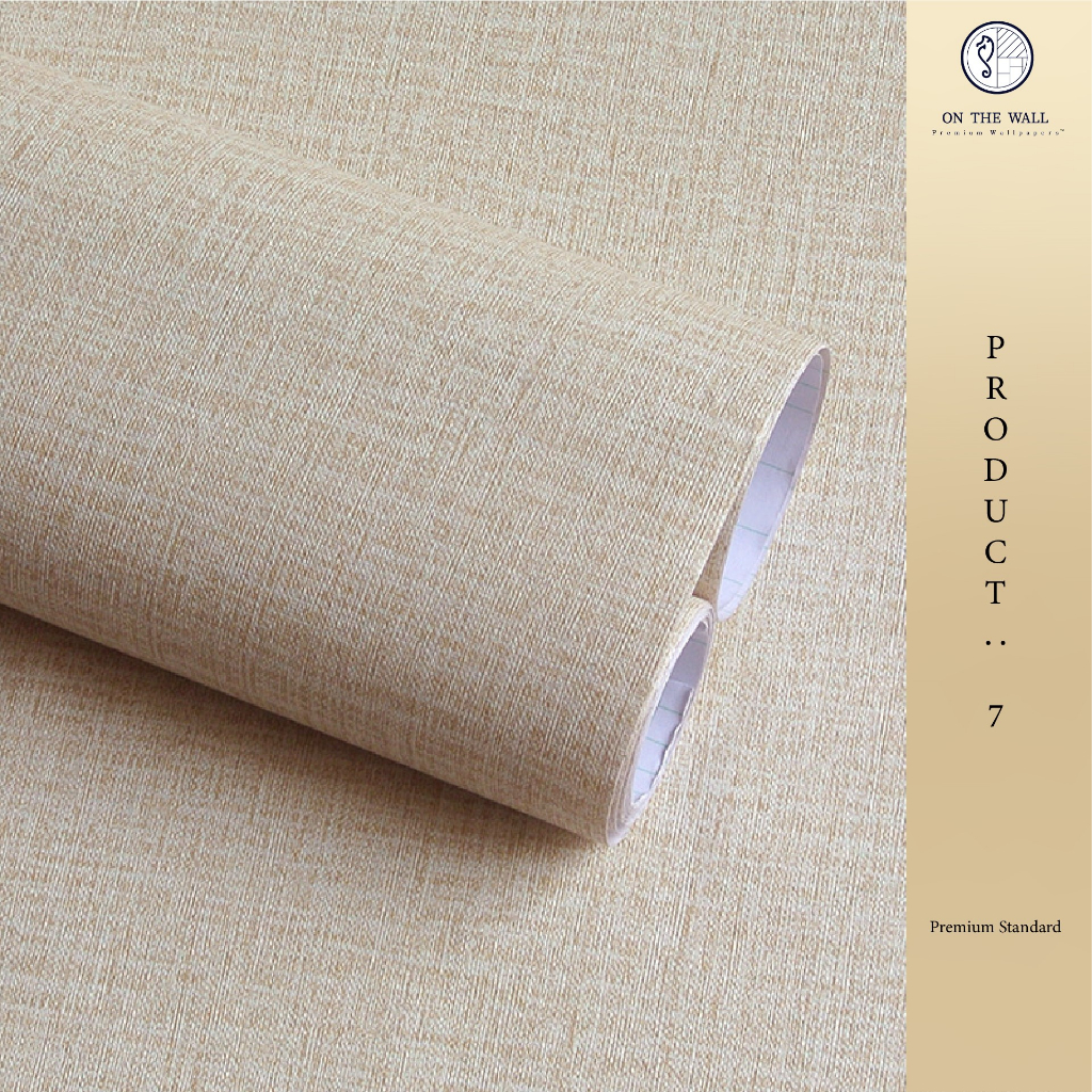 วอลเปเปอร์ สติ๊กเกอร์ สีครีมเข้ม ขนาด กว้าง 60 cm. ยาว 3/5m.  มีกาวในตัว ของมีอยู่ที่โกดังไทยค่า