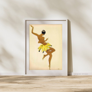 พร้อมส่ง 💥 กรอบรูปแต่งห้อง Josephine Baker - Banana Dance 30 x 40 cm. กรอบลอย