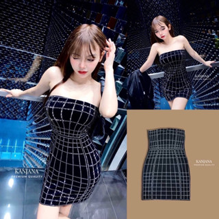 Minidress เกาะอกเพชรเรียงเม็ด