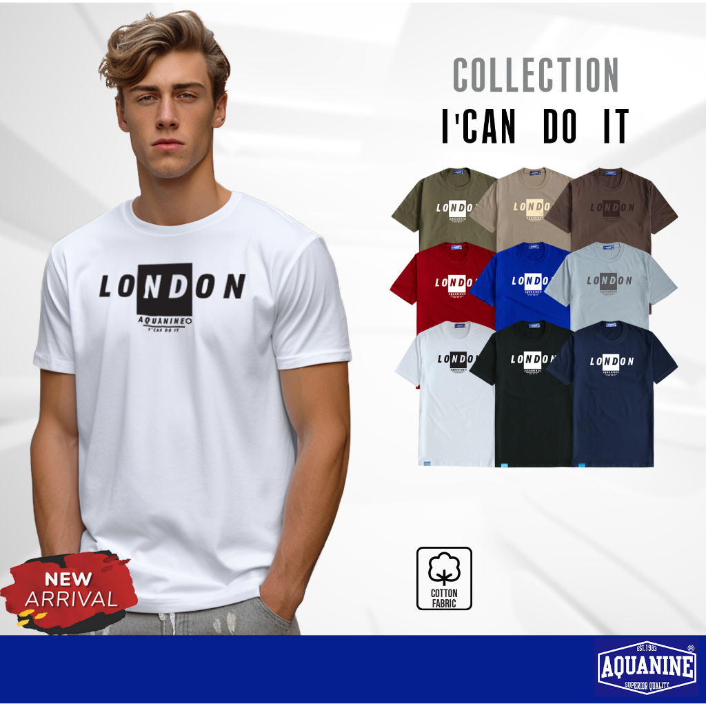 AQUANINE เสื้อยืดผู้ชาย เสื้อยืดผู้หญิง รุ่น I'CAN DO IT มินิมอล สตรีท ลิขสิทธิ์แท้