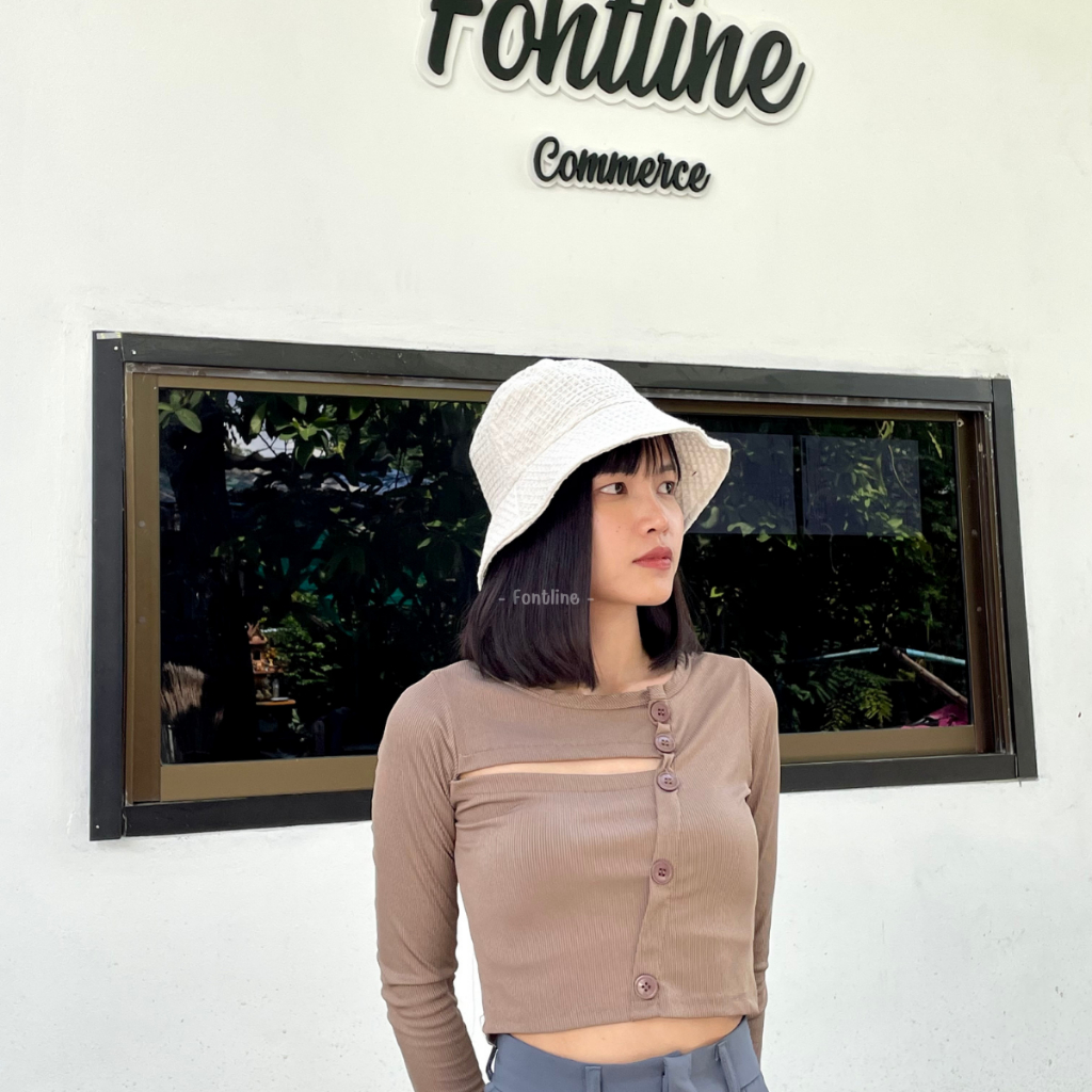 (สินค้าพร้อมส่ง) หมวกบักเก็ต สีพื้น ผ้าฝ้ายทรงสวย ไม่บาง สไตล์เกาหลีมินิมอล รอบศีรษะได้ถึง 22 นิ้ว