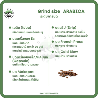 JAM Coffee Roaster เมล็ดกาแฟอาราบิก้า 500 กรัม เกรดพรีเมี่ยม คัดพิเศษ 5 ระดับการคั่ว