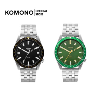 KOMONO Watch Ray Venture Estate นาฬิกาแฟชั่น/ทำงาน ผู้ชาย หนังแท้ ทรงกลม หน้าปัดหมุนได้