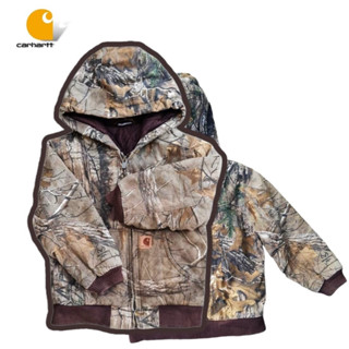 Carhartt Hooded Jacket มือสอง งานผ้าหนาสีสวยตามภาพ(ไซส์เด็ก)