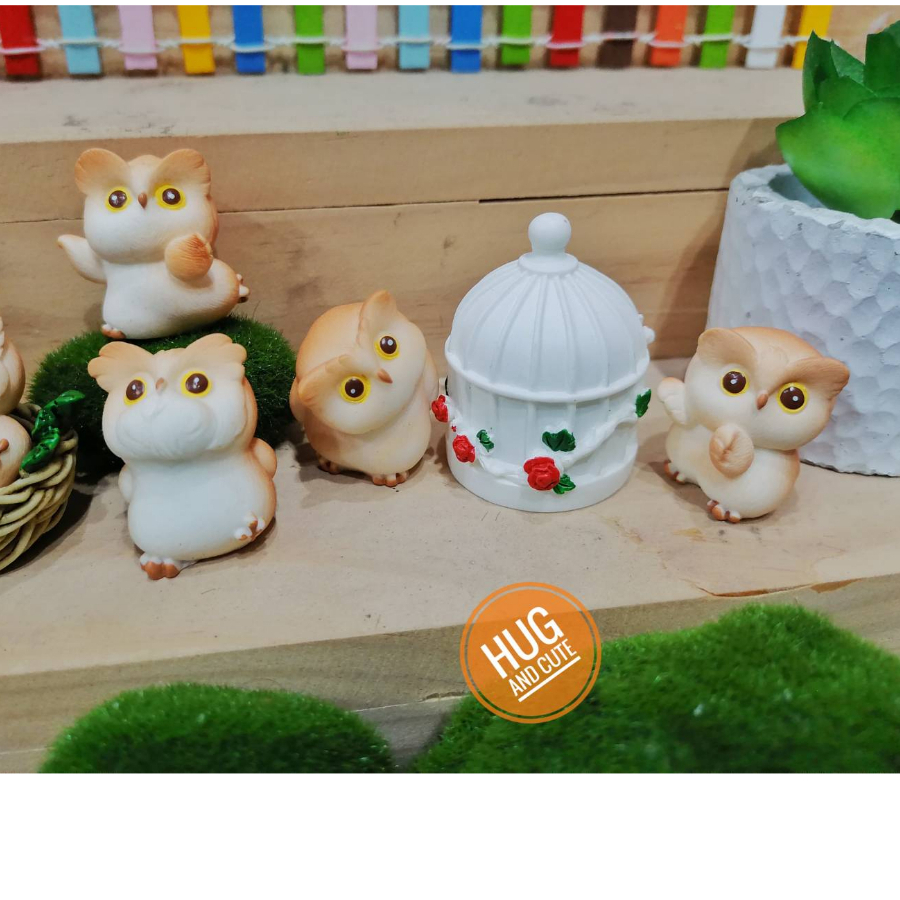 นกฮูกตาแป๋ว น่าเอ็นดู (ราคา/1ชิ้น)ตุ๊กตาแต่งบ้าน ตุ๊กตาแต่งสวน ของสะสม โมเดล จัดสวนถาด พร็อพถ่ายรูป