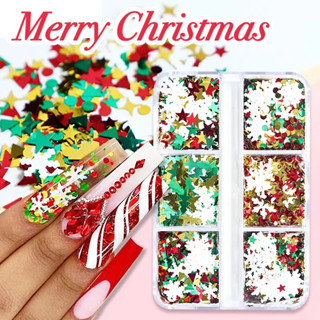 🎄Christmas Nails กลิตเตอร์คริสมาสแบบผสม ของแต่งเล็บ อุปกรณ์แต่งเล็บ