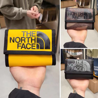 THENORTHFACEกระเป๋าสตางค์ Tri-Fold แบบสั้นกันน้ำสำหรับผู้ชายและผู้หญิง