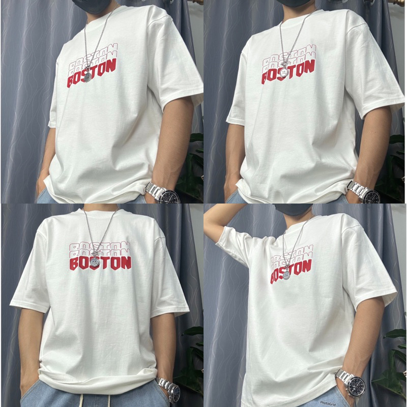 เสื้อยืดOversize Cotton100%ลายBOSTON