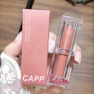 L-08✨Cappuvini ลิปสติก เนื้อแมตต์ กํามะหยี่ หลอดใส 6 สี อะคริลิคใส กันน้ํา กันเหงื่อ ติดทนนาน