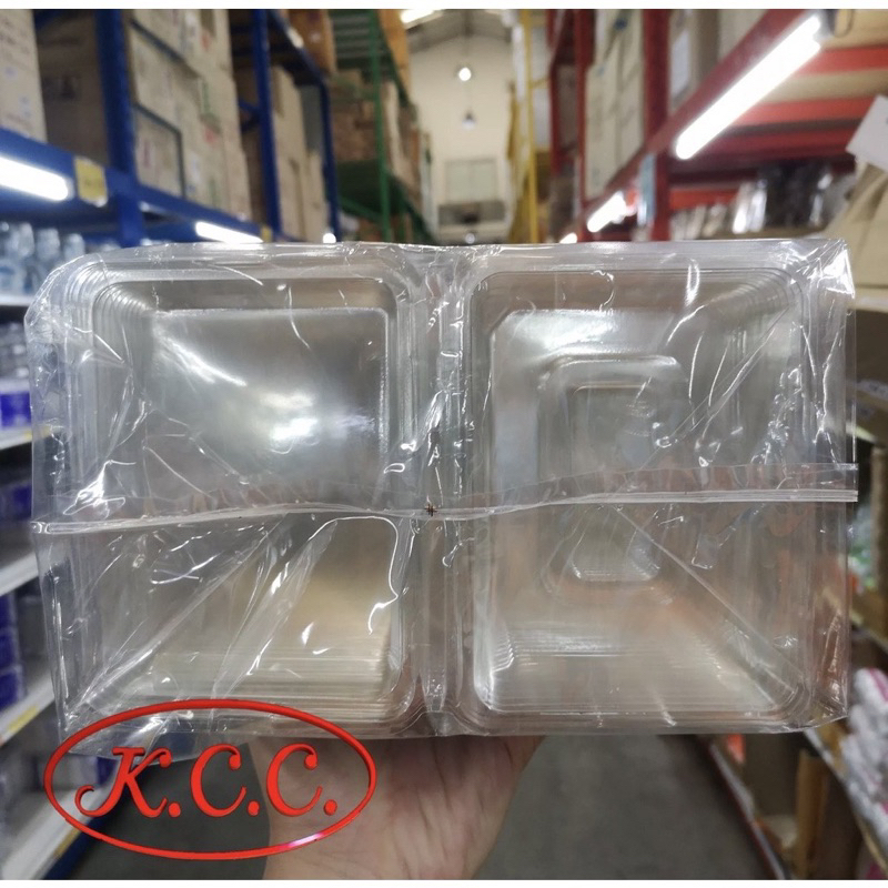 ** ขายยกลัง ** 8 แพ็ค กล่องเบเกอรี่ กล่องขนมพลาสติก กล่องพลาสติกฝาล็อคแน่น สีใส รหัส E20 จำนวน 8แพ็ค ****** B O X ****** - รูปที่ 3