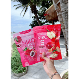 พร้อมส่ง นิโกะเอส nikos ลิ้นจี่ไฟเบอร์ &amp;apple cider