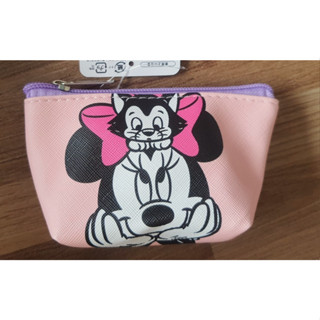 Disney Minnie Mouse &amp; FIGARO mini pouch กระเป๋าเหรียญ / ใส่ของ มินนี่เม้าส์ + แมวฟิกาโร่  ของแท้จากญี่ปุ่น