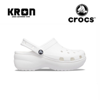 ลิขสิทธิ์แท้ 100% [พร้อมส่ง] Crocs Classic Platform Clog Women White 206750-100