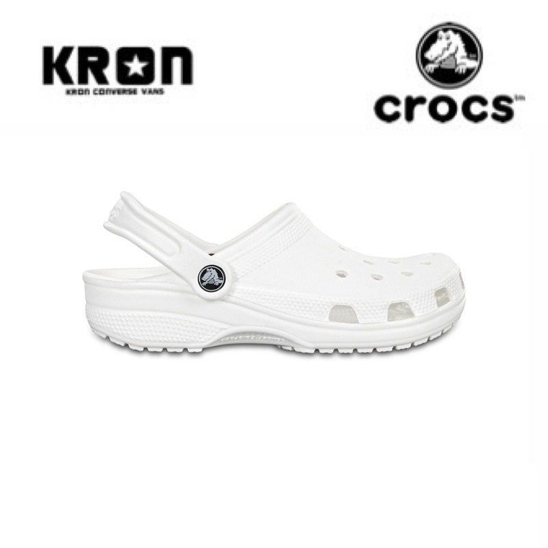 ลิขสิทธิ์แท้ 100% [พร้อมส่ง] Crocs Classic White Clog รองเท้าลำลองผู้ใหญ่ รุ่น Classic สีขาว 10001-100