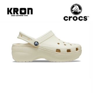 ลิขสิทธิ์แท้ 100% [พร้อมส่ง] Crocs Classic Platform Clog Women Bone 206750-2Y2