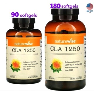 💜พร้อมส่ง🇺🇸Lotใหม่💜, CLA 1250 , 90/180 Softgels, NatureWise, nature wise, cla, ซีแอลเอ, naturewise cla 1250