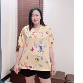 เสื้อคอวีแขนตุ๊กตาอก50”/พ17