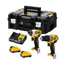 DeWALT DCK2111L2T-QW ชุด COMBO 12V DCD706+DCF801 สว่านกระแทก ไร้สาย 12V พร้อมแบต2ก้อน+แท่นชาร์ตDCB115 18V