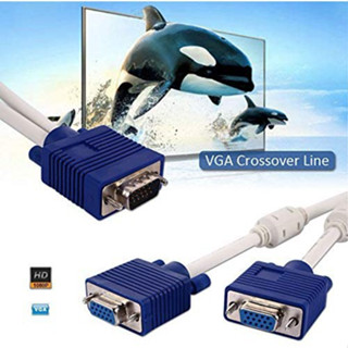 VGA Splitter Dual Monitor Y Cable (1 Male &amp; 2 Female)