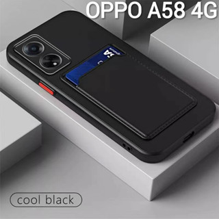 A58 4G(พร้อมส่งในไทย)เคสTPU​นิ่ม​สีพาสเทลแบบคลุมกล้องใส่นามบัตรได้OPPO A58 4Gตรงรุ่น