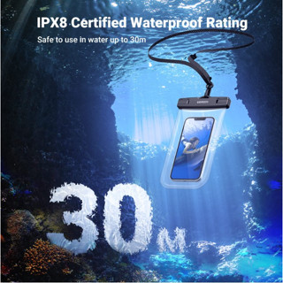 UGREEN 7.2 inch IPX8 Waterproof Phone Case Bag For iPhone 14 13 12 Pro Max Protective Case Universal Swimming Pouch Bag