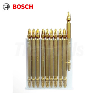 BOSCH ดอกไขควงลม ( 1 แพ็ค 10 ดอก ) สีทอง 2 ด้าน หัวไขควงลม ดอกสว่านหัวแฉก หัวแม่เหล็ก 65-100 mm.-งานเทียบ เกรด AAA+