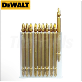 DEWALT ดอกไขควงลม ( 1 แพ็ค 10 ดอก ) สีทอง 2 ด้าน หัวไขควงลม ดอกสว่านหัวแฉก หัวแม่เหล็ก65-100 mm.-งานเทียบ เกรด AAA+