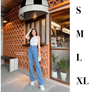 Code : M8 Lalabelle Set ชุดเซ็ต เสื้อกล้ามมาคู่กับกางเกงยีนส์ขายาว สำหรับผู้หญิง ไซส์ S-XL