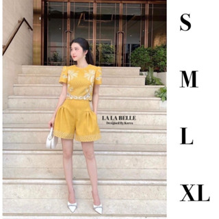 Code : M8 Lalabelle Set ชุดเซ็ต เสื้อแขนสั้นมาคู่กับกางเกงขาสั้น สำหรับผู้หญิง ไซส์ S-XL