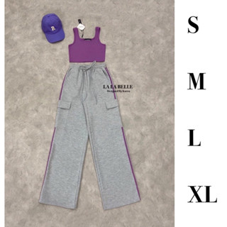 Code : M8 Lalabelle Set ชุดเซ็ต เสื้อกล้ามมาคู่กับกางเกงขายาว สำหรับผู้หญิง ไซส์ S-XL