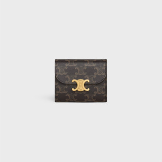 ✨เซลีน Celine TRIOMPHE small wallet Thailand stock (Received the product in 3 days)10D782CQH.04LU กระเป๋าสตางค์สุภาพสตรี