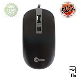 USB MOUSE LECOO MS104 BLACK BY LENOVO ประกัน 1Y เมาส์ เม้าส์ เม้า เม้าท์ เมาส