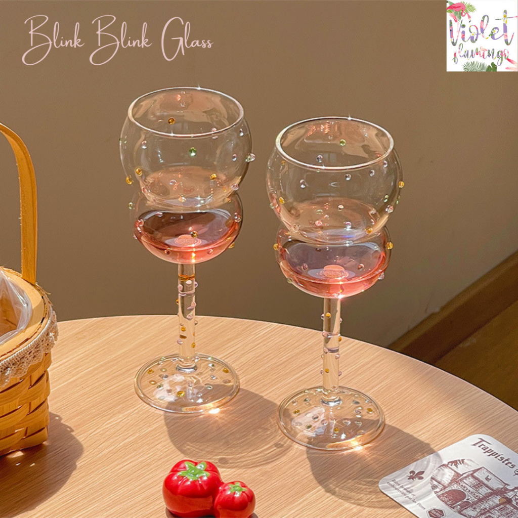 Violet Flamingo แก้วค็อกเทลใส Blink Blink Cocktail Glass แก้วน้ำใสทรงสูง