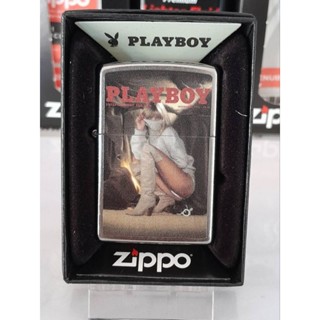 ZIPPO 207  PLAY BOY COVER NOVEMBER 1978  สีเงินผิวโครเมี่ยมลายแบบสกรีนรูปหน้าปกนิตยสาร  ของใหม่ไม่ผ่านการใช้งาน