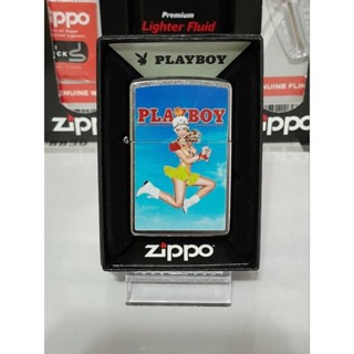 ZIPPO 207  PLAY BOY COVER OCTOBER  2013 สีเงินผิวโครเมี่ยมลายแบบสกรีนรูปหน้าปกนิตยสาร  ของใหม่ไม่ผ่านการใช้งาน