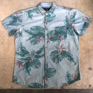 เสื้อฮาวาย Vtg.Hawaii Shirt MOLOKAI Sz.L 100% COTTON