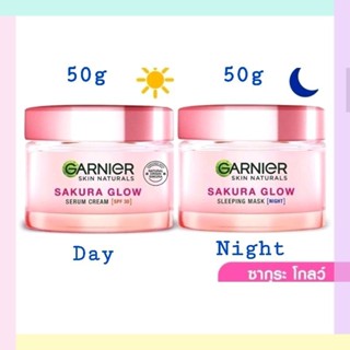 การ์นิเย่ ซากุระไวท์ครีม (เดย์ 50มล +ไนท์ 50มล) Garnier Sakura White Cream Set(Day 50ml +Night 50ml)(ครีมบำรุงผิว)