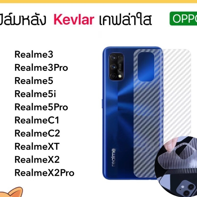 Kevlar ฟิล์มหลัง เคฟล่า OPPO RealmeC1 RealmeC2 Realme3 Realme3Pro Realme5 Realme5i Realme5Pro RealmeXT RealmeX2 X2Pro