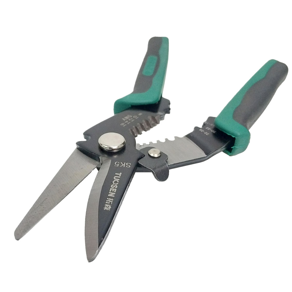 TUOSEN กรรไกรตัดสังกะสี กรรไกรตัดเหล็กแผ่น ตัดสแตนเลส ตัดซีลาย ตัดเมทัลชีท ปอกสายไฟ - รูปที่ 2