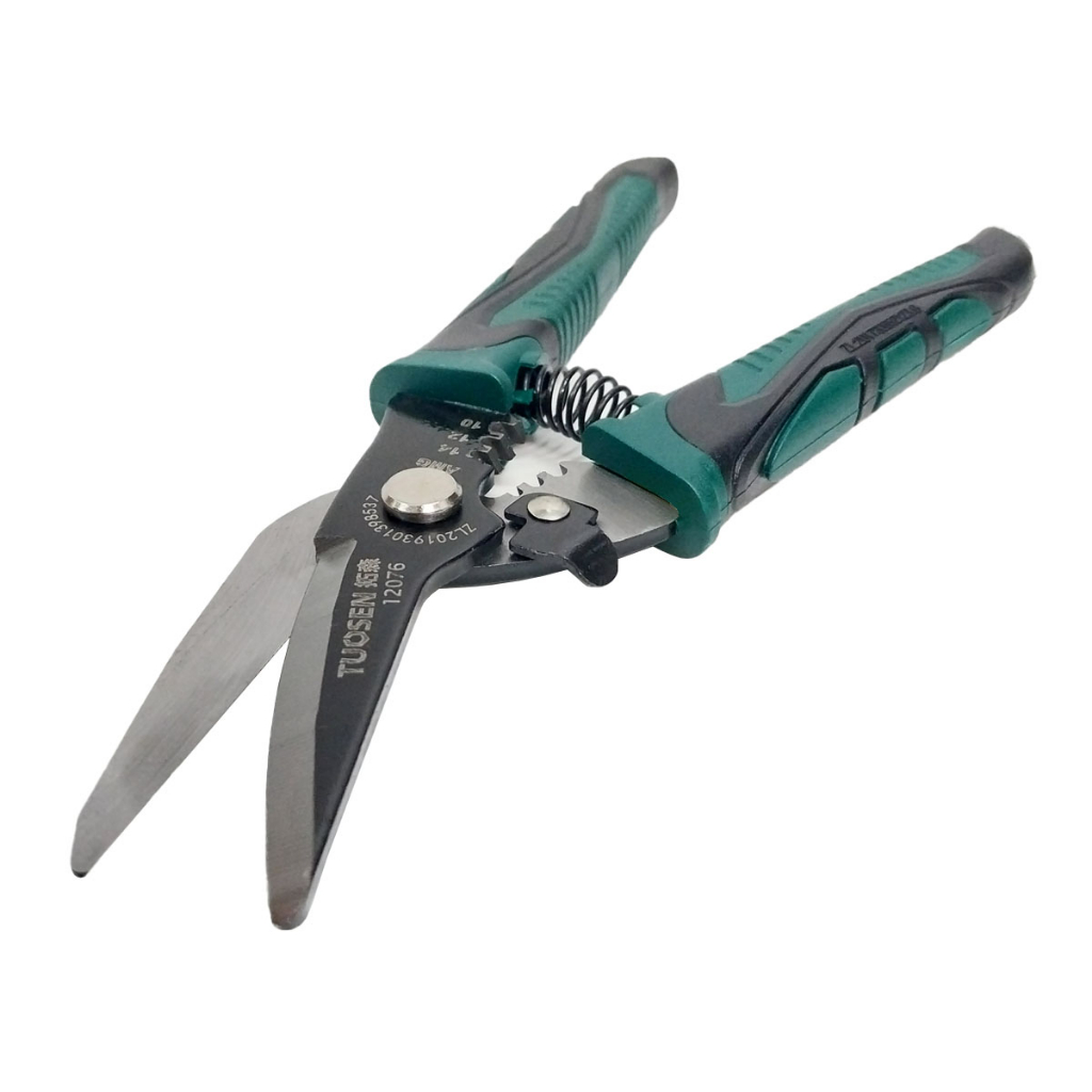 TUOSEN กรรไกรตัดสังกะสี กรรไกรตัดเหล็กแผ่น ตัดสแตนเลส ตัดซีลาย ตัดเมทัลชีท ปอกสายไฟ - รูปที่ 3