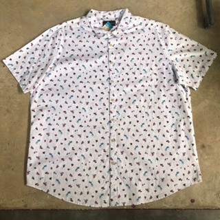 เสื้อฮาวาย Vtg.Hawaii Shirt NO BOUNDARIES MADE IN BANGLADESH Sz.3XL 97% COTTON 3% ELASTANE