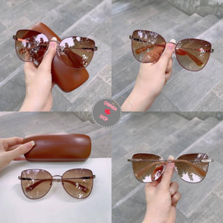 Longchamp Sunglasses ทรงCat Eye🕶️ กรอบสี Amber Gold Brown แท้💯