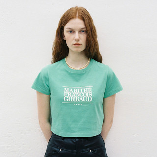 Marithe Francois Girbaud W Classic Classic Logo Crop Tee (Green, Sky Blue, Navy, White)