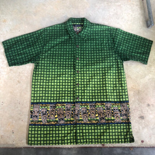 เสื้อฮาวาย Vtg.Hawaii Shirt NO BOUNDARIES 100% COTTON