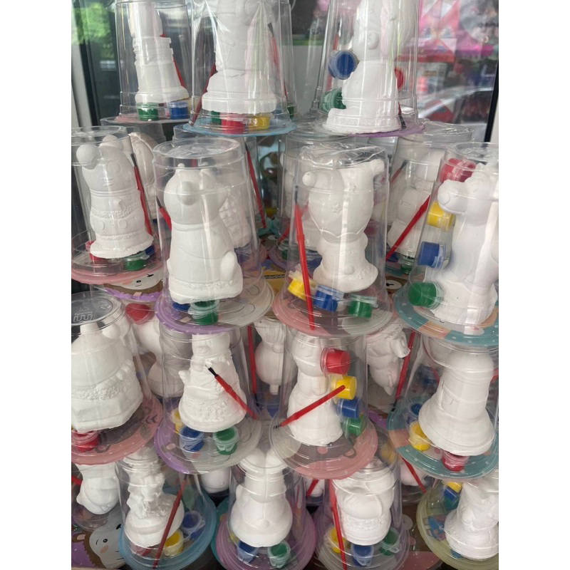 ปูนปั้นระบายสี 1 กล่อง 15 ชุด(แถมสีและพู่กัน)