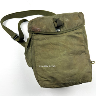 กระเป๋าวินเทจ90 กระเป๋าสะพายข้าง Genuine British Army Haversack S6 Respirator Bag Vintage วัสดุไนลอน กันน้ำ100%