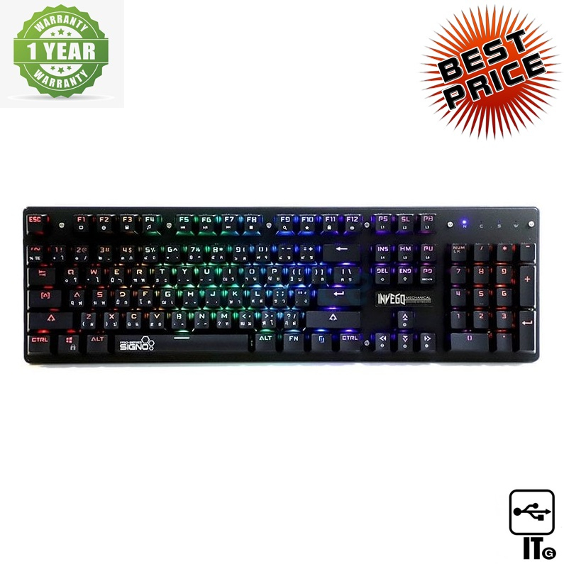 KEYBOARD SIGNO KB-728 INVEGO - BLUE-SWITCH ประกัน 1Y คีย์บอร์ด
