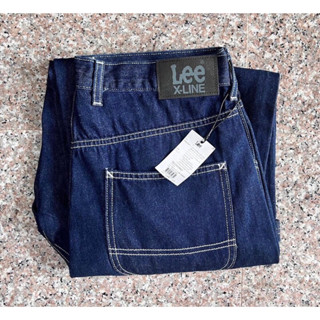 LEE X-Line  ยีนส์ชาย สียีนส์ฟอกเข้ม  ขากระบอกใหญ่เป้าซิป เอวกลาง Cotton 100%  ผ้าไม่ยืด  ของแท้จากช็อป