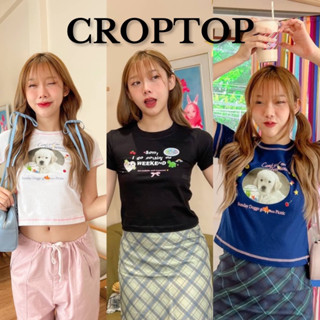 เสื้อครอป Baby Tee-Country hopping พร้อมส่งทุกลาย