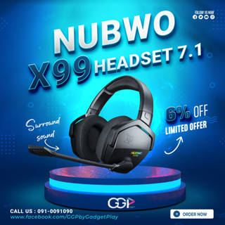 [กรุงเทพฯ ด่วน 1 ชั่วโมง] หูฟังเกมมิ่ง NUBWO X99 GamingHeadset 7.1 surround ตัดเสียงรบกวนดีเยี่ยม ประกันศูนย์